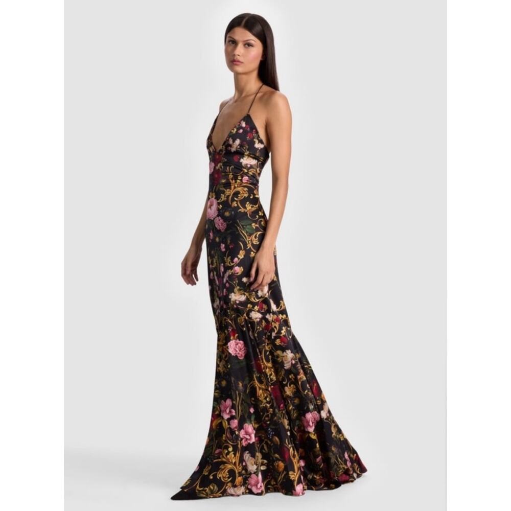 Alice + Olivia Milta Mermaid Slip Dress in Evermore Floral 0 - Picture 14 of 15